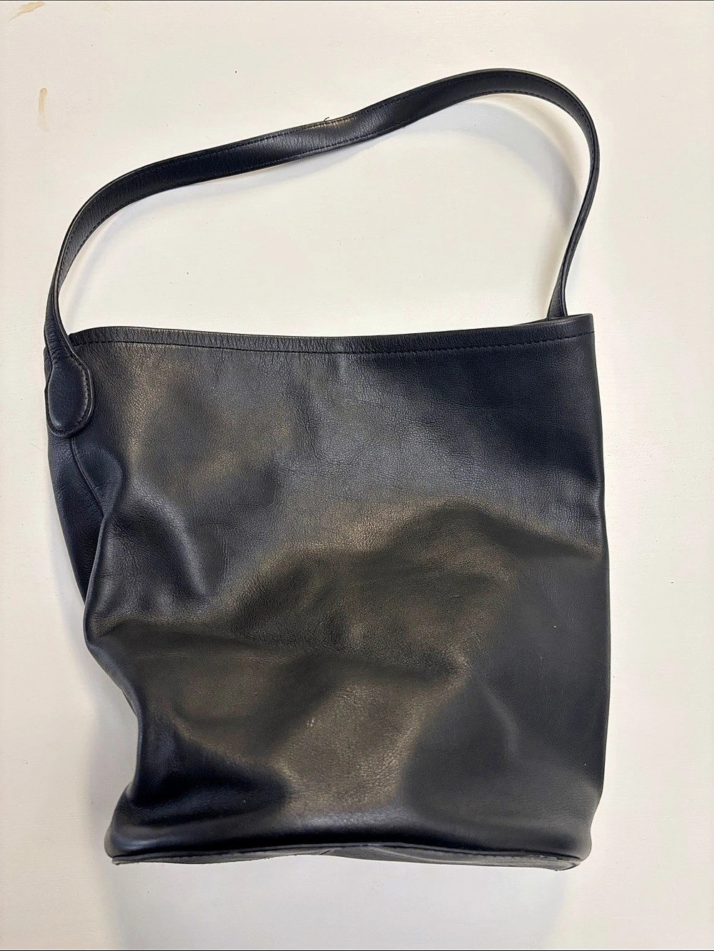 J.Crew Black Leather Bucket Bag
